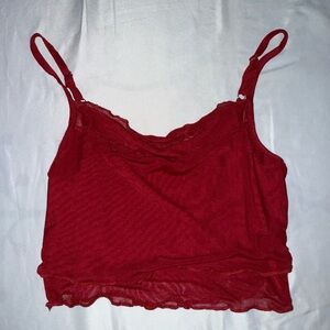Red Sheer Camisole Top